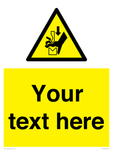 Custom warning hand crushing between press brake tool